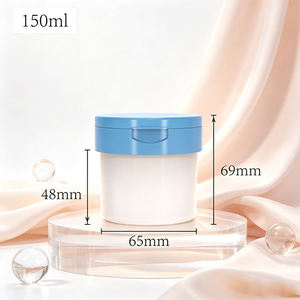 Pot à crème en PP givré avec couvercle à clapet, 100-400g, pot en plastique à large ouverture avec coins arrondis - Product Image 2