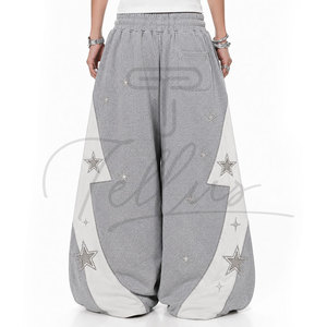 Pantalones Casuales de Lona para Mujer, Estilo Holgado, con Cintura Elástica, Transpirables, con Bolsillos, Tipo Baggy - Product Image 3