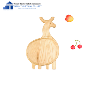 Thanh Tung Thinh Wooden Deer Serving Tray Matte Finish Cute Design For Party Decorations - Product Image 1