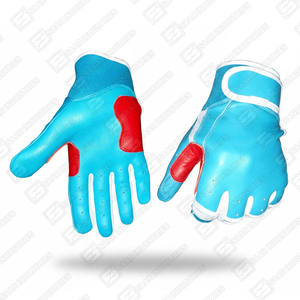 Gants de frappe bleu clair pour attrape-softball robustes Nouvelle conception de baseball unique Manchette courte Matériau en cuir doux et confortable - Product Image 6