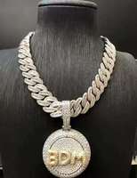 Collier Pendentif Lettre en Argent Sterling avec Moissanite Glaçon et Perle d'Eau Douce, Chaîne Plaqué Rhodium, Style Hip Hop