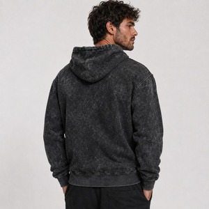 Sweat à capuche délavé pour homme Signature – Qualité supérieure, style streetwear vintage, avec logo personnalisé, service OEM, tailles OEM, marque privée - Product Image 3