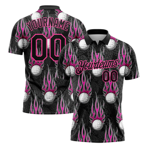 Sublimation 3D sur mesure pour polos, jersey 100% coton, motif uni imprimé pour polos - Product Image 5