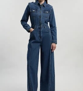 Mono vaquero informal para mujer, elegante, de una pieza, ropa de moda, fabricante y proveedor mayorista de monos, playsuits y overoles. - Product Image 1