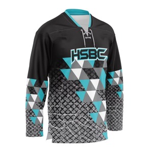 Maillot de hockey sur glace personnalisé pour adulte, imprimé par transfert thermique, 100 % polyester mesh 220g, anti-humidité, col en V, manches longues - Product Image 4