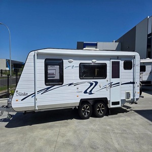 Modern Gray Aluminum Travel Trailer with <b>Slide</b>-Out Kitchen and 6 Person Sleeping Capacity for Outdoor Adventures - Product Image 4
