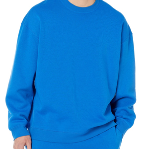 Pull en molleton 100 % coton pour homme, col rond, anti-boulochage, respirant, tricoté, coupe classique, couleur unie, décontracté, hiver - Product Image 1