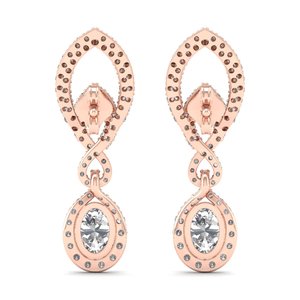 Boucles d'oreilles pendantes REYES de luxe en argent sterling 925 avec moissanite certifiée GRA, fermoir à vis, élégantes, pour mariage, fiançailles, cadeau, bijoux - Product Image 4