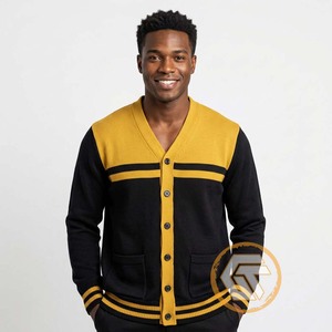 Cardigan décontracté personnalisé en acrylique brodé Alpha, haute qualité, respirant, pour hommes de fraternité grecque Phi, automne, pour sororités - Product Image 4