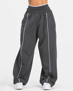 Wholesale <b>Women</b> Contrastline Zip <b>Jacket</b> Tracksuit Set Casual Two Piece Outfit Relaxed Fit Wide Leg Pants Matching Clothing Style - Product Image 5
