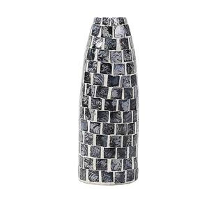 Jarrón de Mosaico de Madreperla Negra Hecho a Mano, Decoración Contemporánea para Mesa - Product Image 3