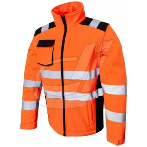 Hot sale uniforms workwear softshell mens workwear <b>detachable</b> <b>sleeve</b> softshell jacket mens safety jackets reflective - Product Image 1