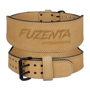 Cinturón de Gimnasio Unisex de Alta Calidad en Cuero Gamuza Verde Oliva con Logotipo Personalizado en Relieve, Equipo de Seguridad para Levantamiento de Pesas y Fitness - Product Image 3