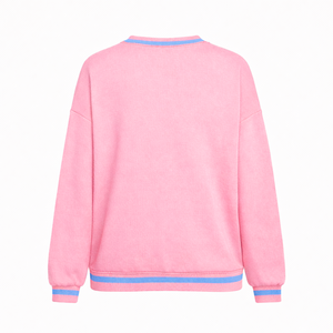 Greek Letter Logo Women Sorority Style Crewneck Sweatshirt Custom Embroidered Varsity Oversized Pullover Cotton <b>Blend</b> Casual - Product Image 3