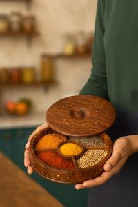 Cajas de Almacenamiento de Madera de Alta Calidad para Especias, Frutos Secos y Nueces, Hechas a Mano y Personalizadas con Tapa, de 1 Nivel, Decoración para el Hogar - Product Image 5