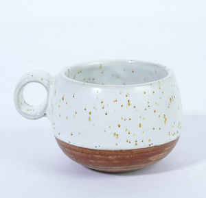 Taza de Cerámica Terracota Blanca con Diseño Wabi-Sabi de 200 ml con Asa en Forma de Anillo, Vajilla para Restaurante, Hotel, Cafetería, para Servir Café y Té - Product Image 4