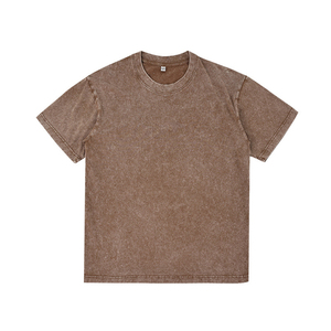 Camiseta Oversize de Algodón 100% Lavado al Ácido al por Mayor, 240GSM, de Alto Gramaje para Hombre, con Logotipo Personalizado, Camiseta Vintage Lisa - Product Image 4