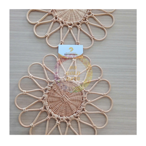 Handmade Natural Rattan Placemat <b>Round</b> Woven Dining <b>Table</b> <b>Mats</b> Stylish Charger Plates for Wedding Party Home <b>Table</b> Decoration - Product Image 1