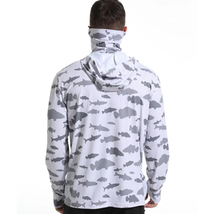 Sweat à capuche de pêche personnalisable gris à manches longues, dernier design, séchage rapide et respirant, protection UV - Product Image 6