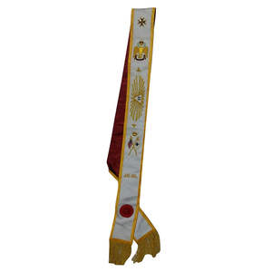 Écharpe de luxe en tissu à coudre pour Compagnons du Rite Royal Maçonnique, avec tuas brodées, Régalia du Chapitre RA - Product Image 2