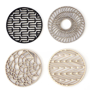 Sous-verres ronds en aluminium au design fantastique pour café, boissons, restaurants et hôtels, lot de 4 - Product Image 1