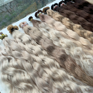 Extensiones de Cabello Humano Virgen Vietnamita de Punta Plana, Súper Dobles, en Todos los Colores, 60 cm, Precio al por Mayor, 100g - Product Image 1