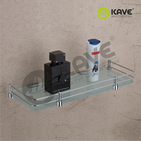 Étagère murale exclusive en verre de 12x6 pouces pour salle de bain, support de rangement mural en verre trempé monocouche pour la maison et l'hôtel
