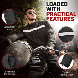 Chaquetas de Motociclismo Personalizadas OEM, Ropa de Aventura, Equipo Textil de Protección Nivel 2, Pakistán - Product Image 5