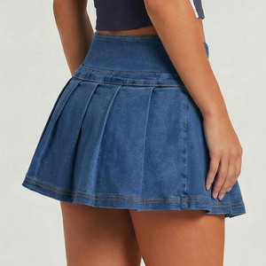 Falda vaquera midi/maxi vintage lavada para mujer 2026, de cintura alta, corte A, desgastada, estilo casual urbano, falda larga de mezclilla a la moda - Product Image 3