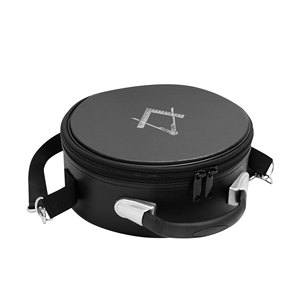 Nanba Group Masonic Cap Crown Case Black Imitation Leather with White Embroidered <b>Square</b> and Compass Emblem - Product Image 1
