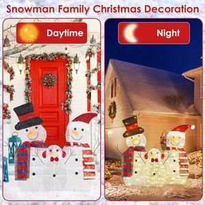 2D Outdoor Snowman Christmas Decorations 3-Piece Set 30-Inch Pre-Lit LED Snowman Family for Indoor Holiday Decor - Product Image 6