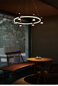 โคมไฟเพดานทรงวงแหวนหลายหัว สไตล์มินิมอล สร้างสรรค์ หรูหราเบาๆ เหมาะสำหรับห้องนอนและห้องอาหาร - Product Image 4