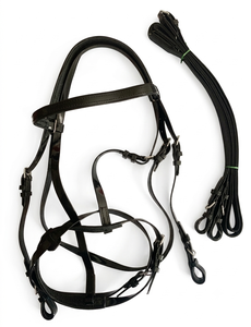 HM GLOBAL Equipo Ecuestre: Juego de Brida de Resistencia de PVC Genuino/Premium con Riendas de Agarre de Goma y Cabezada de PVC Reforzada para Caballo Full Cob - Product Image 1
