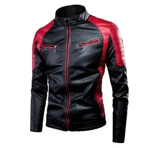 Chaqueta de primavera y otoño para hombre, chaqueta gruesa y cálida con cremallera, chaqueta masculina de alta calidad con múltiples bolsillos, chaqueta informal de cuero PU para motocicleta - Product Image 4