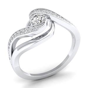 REYES Dainty Round Brilliant Cut 0.66 Carat Moissanite Ring in 925 Sterling Silver Engagement Rings For Women Luxury Jewelry - Product Image 2