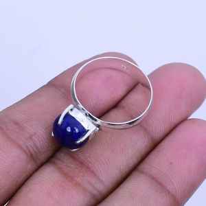 Lapis Lazuli Gemstone <b>Ring</b> 925 Sterling Silver Boho Handmade Jewelry Vintage Statement Gift - Product Image 6