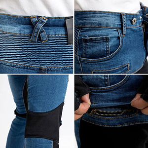 Custom Men's Plus Size Motorcycle Jeans Breathable Windproof Waterproof Safety Armored Biker <b>Pants</b> Protective <b>Pads</b> Reinforced - Product Image 2