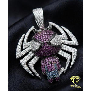 Pendentif de luxe motif insecte avec diamant Moissanite, en argent sterling 925, style Hip Hop Iced Out - Product Image 5