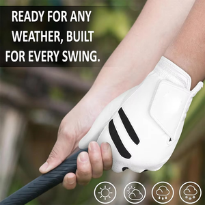 Gants de golf GEO BROTHERS en cuir de cabretta d'Indonésie, respirants, antidérapants, avec logo personnalisé, couleurs au choix, pour homme/femme. - Product Image 2
