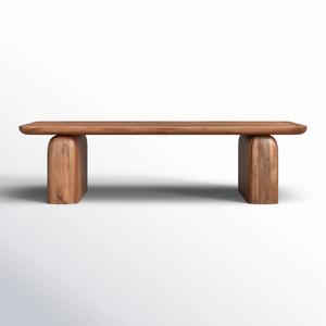 New Modern Solid Mango Wooden <b>Rounded</b> Edges Top <b>Folding</b> Legs Handmade Durable Eco-Friendly Portable Luxury Style Coffee <b>Table</b> - Product Image 2