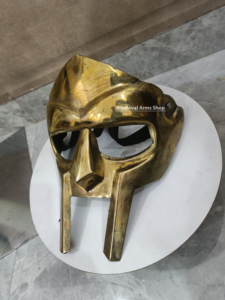 Máscara Facial de Gladiador Medieval Estilo MF, Acero Suave, Unisex, Hecha a Mano, Armadura de Caballero, Acabado Dorado, Cierre de Hebilla, Halloween, Ester - Product Image 4