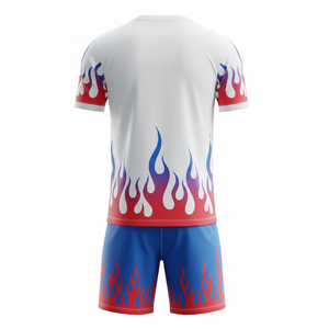 ชุดฟุตบอลยูนิเซ็กซ์พร้อมกางเกงขาสั้น ชุดออกกำลังกายฟิวชั่นอีลิทแบบสองชิ้น ชุดฝึกซ้อมฟุตบอล แห้งเร็ว ชุดกีฬา รับผลิตตามแบบ OEM - Product Image 2
