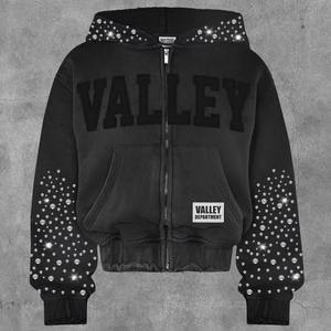 Wholesale Direct Factory Price Rhinestone Hoodies Custom Design Zipper Hoodie Breathable Rhinestones Hoodies <b>for</b> <b>Man</b> - Product Image 3
