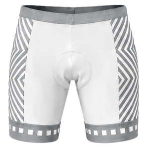 Shorts de cyclisme blancs gris argentés avec rembourrage, séchage rapide, respirants, extensibles, pour la course sur route, l'entraînement et les performances sportives - Product Image 1