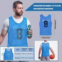 Maillot d'entraînement de football unisexe en mesh, débardeur numéroté de 1 à 12, bleu et rouge, respirant, vêtements d'équipe pour adultes, toutes saisons