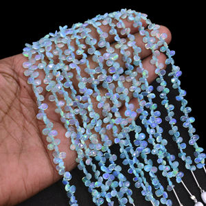 Perles artisanales en opale bleue ultra naturelle de qualité supérieure, facettées en forme de poire, pour la fabrication de bijoux (bracelets, colliers, boucles d'oreilles) - Vente en gros - Product Image 2