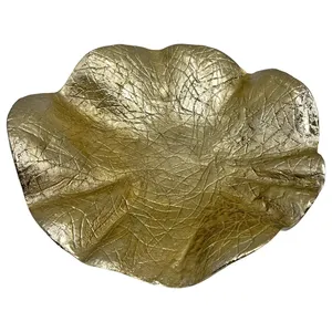 Bol en métal artisanal de luxe pour centre de table et décoration intérieure, bol en céramique dorée polie, porcelaine de luxe - Product Image 5