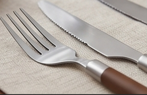 Stainless Steel Flatware Set With Wooden Handles High <b>Mirror</b> Polish Dishwasher Safe Minimalist Design For <b>Camping</b> Use - Product Image 3