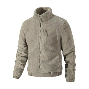 <b>Men</b> <b>Sherpa</b> Fleece <b>Jacket</b> Stand Collar Full Zip Casual Outdoor Winter Coat Custom Logo - Product Image 1