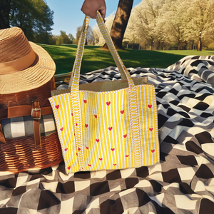 Handmade Soft <b>Quilted</b> Cotton Tote Bag Multi-Purpose Eco-Friendly <b>Handbag</b> Solid Color Linen Lining Custom Sizes & Prints - Product Image 1